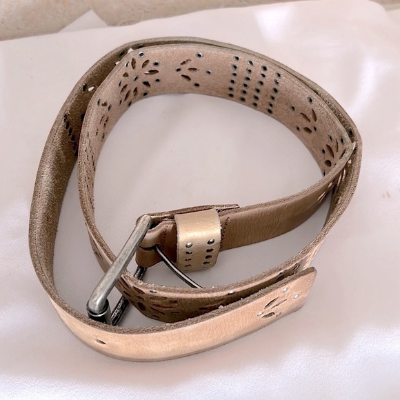 Calvin Klein Vintage Studded 90s Belt Rodeo Leather Cowgirl Tan Boho Medium